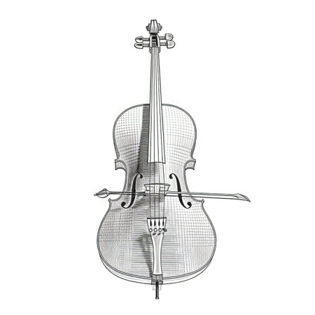 violin cello ai generated. icon instrument, concert bass, viola upright violin cello illustrationの素材