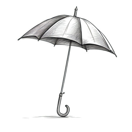 parasol Umbrella ai generated. rain background, icon black, beach mockup parasol Umbrella illustrationの素材