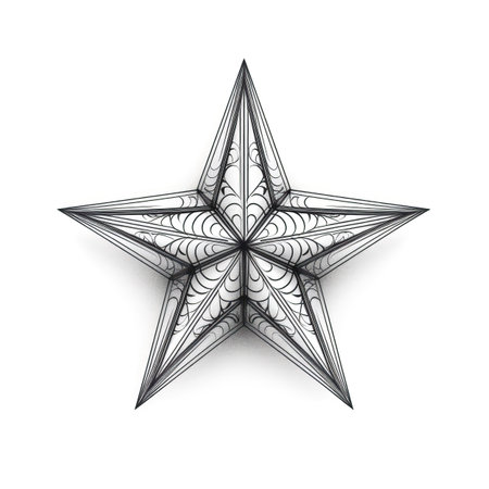 shape star ai generated. sign symbol, christmas shine, glitter silhouette shape star illustrationの素材
