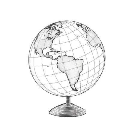 world map ai generated. global continent, travel sphere, symbol ocean map globe illustrationの素材