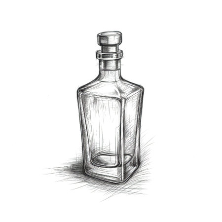 alcohol Whiskey bottle ai generated. whiskey brandy, glass bourbon, icon drink alcohol Whiskey bottle illustrationの素材