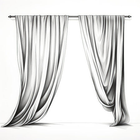 roll blackout curtains ai generated. room louvers, awning home, interior luxury roll blackout curtains illustrationの素材