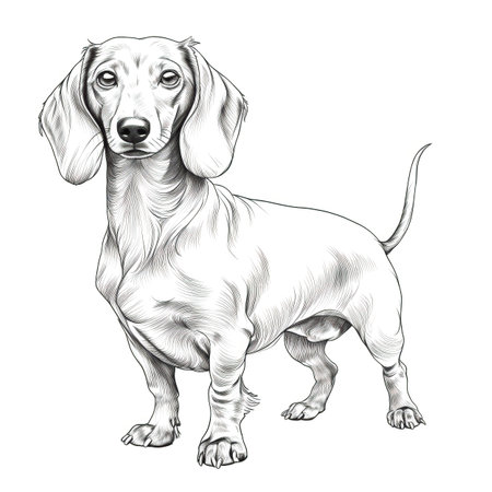 puppy Dachshund Dog ai generated. cute happy, toy face, background canine puppy Dachshund Dog illustrationの素材