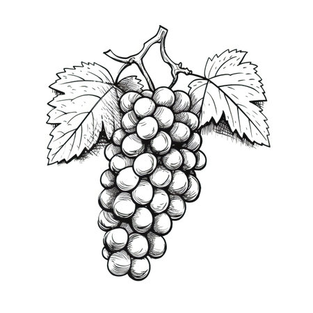 grape grape ai generated. green fruit, vine food, berry bunch grape grape illustrationの素材