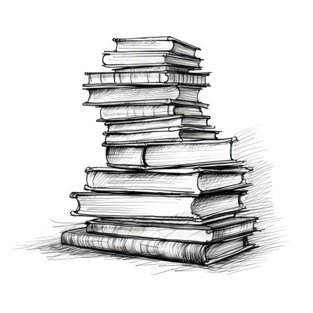 school stack of books ai generated. textbook library, literature knowledge, read pile school stack of books illustrationの素材