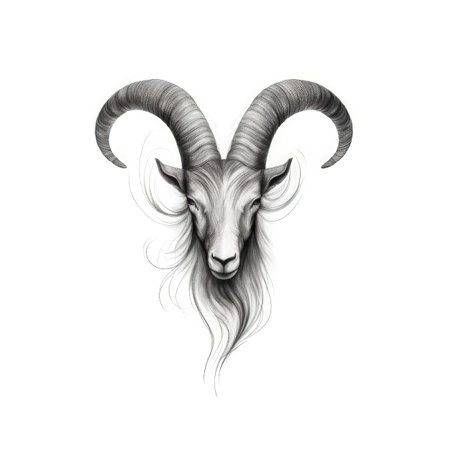 goat bighorn horn ai generated. head bull, wild christmas, big ox goat bighorn horn illustrationの素材