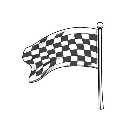 race racing flag ai generated. sport rally, auto car, motocross black race racing flag illustrationの素材
