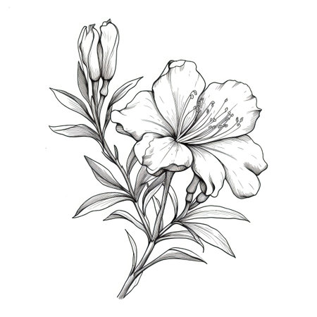 blue Azalea flower ai generated. hydrangea rain, macro light, dew nature blue Azalea flower illustrationの素材