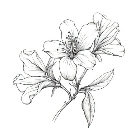 Azalea flower ai generated. spring floral, blue hydrangea, rain macro background Azalea flower illustrationの素材
