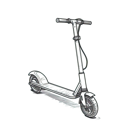 city electric scooter ai generated. background urban, street ride, kick sport city Electric scooter illustrationの素材
