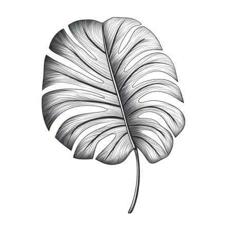 monstera leaf ai generated. exotic tree, green floral, forest leaves foliage monstera leaf illustrationの素材