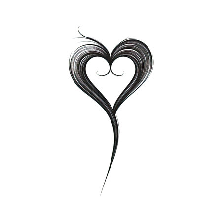 shape heart ai generated. symbol background, romantic card, outline linear shape heart illustrationの素材