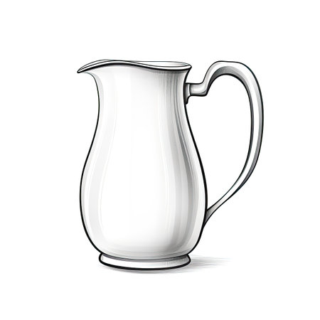 background milk jug ai generated. jar glass, pitcher cream, creamer ceramic background milk jug illustrationの素材