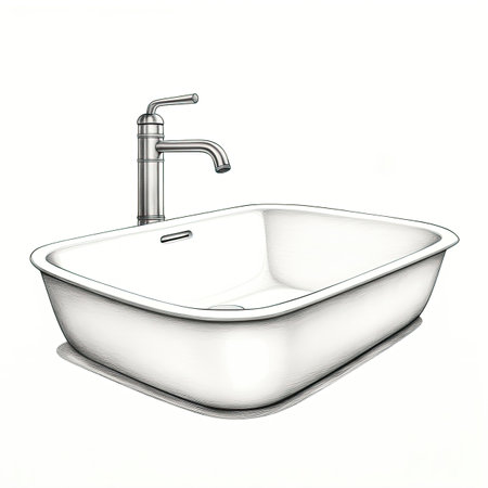 interior sink ai generated. wall bath, design kitchen, background window interior sink illustrationの素材