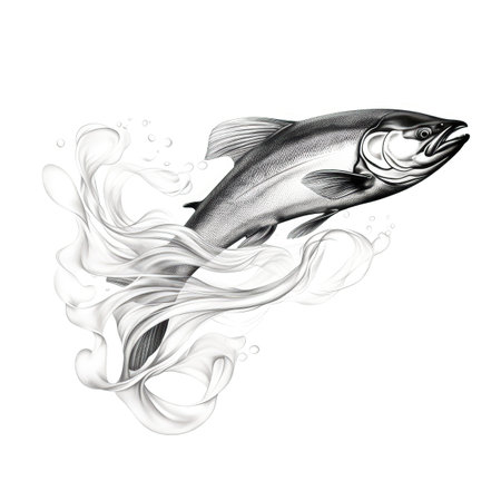 norwegian salmon smoked ai generated. chef cured, trout food, eating salad norwegian salmon smoked illustrationの素材