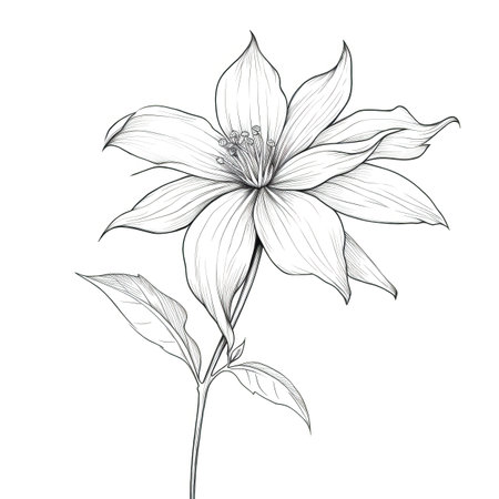 floral Clematis flower ai generated. plant bundle, wild botanical, peony nature floral Clematis flower illustrationの素材