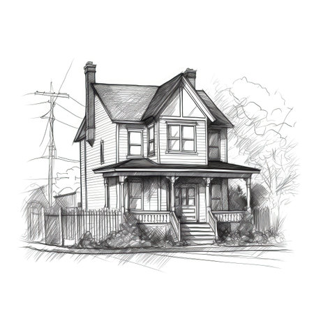 building house ai generated. residential house, modern new, design outdoor building house illustrationの素材