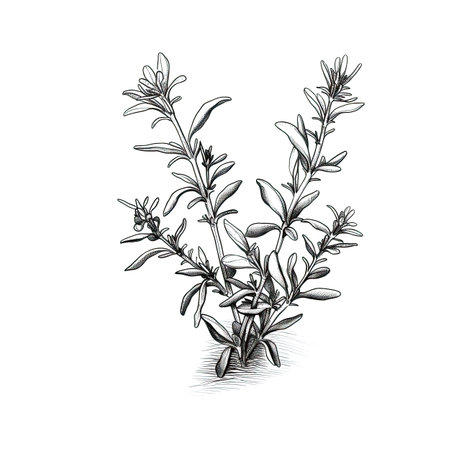 green thyme ai generated. parsley rosemary, sage tea, dill ingredient green thyme illustrationの素材