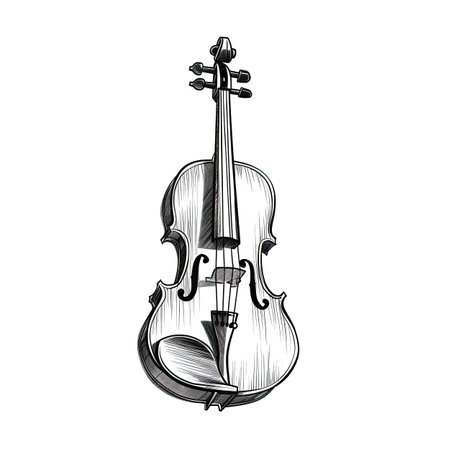 music violin ai generated. classic symphony, instrument viola, wood fiddle music violin illustrationの素材