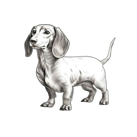 animal Dachshund Dog ai generated. pet puppy, cute happy, toy face animal Dachshund Dog illustrationの素材