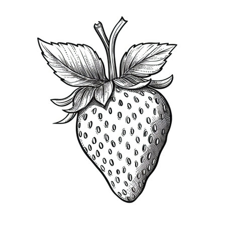 fruit strawberry ai generated. red cut, food slice, half berry fruit strawberry illustrationの素材