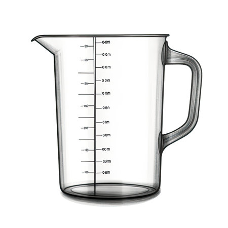 glass Measuring Cup ai generated. cooking liquid, liter water, jug food glass Measuring Cup illustrationの素材