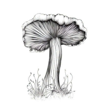 food mushroom ai generated. champignon fungi, top edible, fresh vegetarian food mushroom illustrationの素材