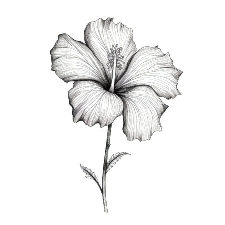 background Hibiscus flower ai generated. exotic blossom, pink hawaii, design petal background Hibiscus flower illustrationの素材