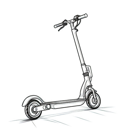 urban Electric scooter ai generated. street ride, kick sport, woman energy urban electric scooter illustrationの素材