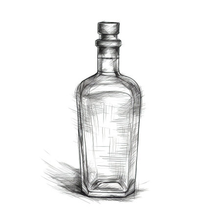 glass Rum bottle ai generated. whiskey whiskey, brandy scotch, vodka cognac glass Rum bottle illustrationの素材