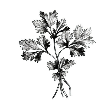cilantro coriander ai generated. leaf background, fresh parsley, seed season cilantro coriander illustrationの素材