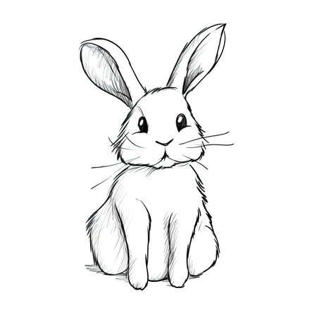 easter cute bunny ai generated. animal background, hare 223, silhouette pink easter cute bunny illustrationの素材