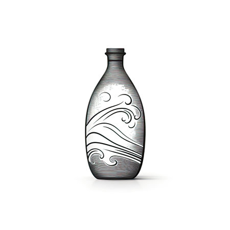 wine Sake Bottle ai generated. alcohol drink, icon izakaya, glass sushi wine Sake Bottle illustrationの素材