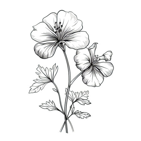 background Geranium flower ai generated. pink plant, watercolor floral, red bouquet background Geranium flower illustrationの素材