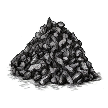 rock Pile of coal ai generated. stone mineral, ore industry, extraction material rock Pile of coal illustrationの素材