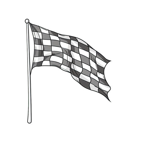 sport racing flag ai generated. rally auto, car motocross, black st sport racing flag illustrationの素材