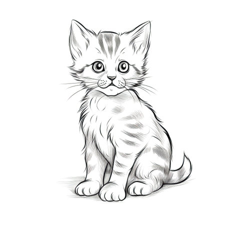 home cute kitten ai generated. relax adorable, portrait feline, domestic love home cute kitten illustrationの素材