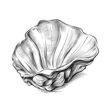 food Oyster ai generated. shellfish background, shell gourmet, ice raw food Oyster illustrationの素材