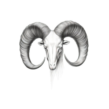 ram sheep horn ai generated. animal goat, lamb head, icon antelope ram sheep horn illustrationの素材