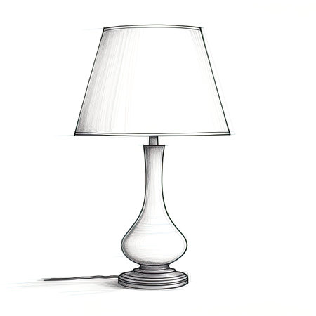 room lamp table ai generated. modern illumination, design furniture, nightstand shade room lamp table illustrationの素材