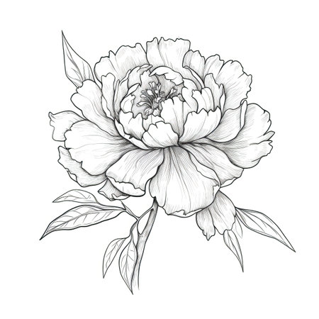 spring peonies ai generated. summer rose, leaf plant, garden watercolor spring peonies illustrationの素材
