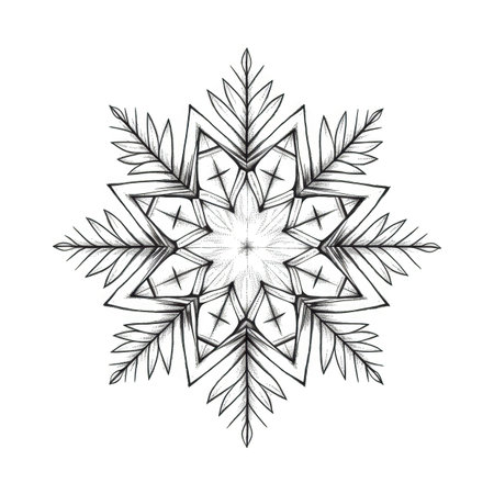 cold snowflake ai generated. flake background, icon ice, crystal frost cold snowflake illustrationの素材