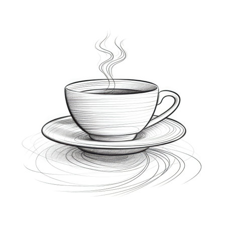 espresso coffee cup ai generated. cafe drink, top 3d, mug view espresso coffee cup illustrationの素材