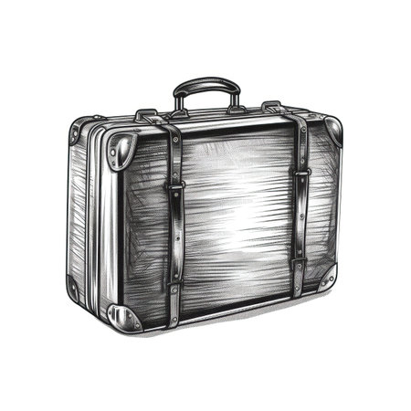 trip retro travel suitcase ai generated. baggage journey, vacation case, holiday tour trip retro travel suitcase illustrationの素材
