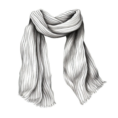 winter scarf knitting ai generated. knit hat, clothes cap, icon wool winter scarf knitting illustrationの素材
