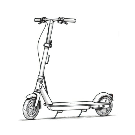 bike Electric scooter ai generated. city background, urban street, ride kick bike Electric scooter illustrationの素材