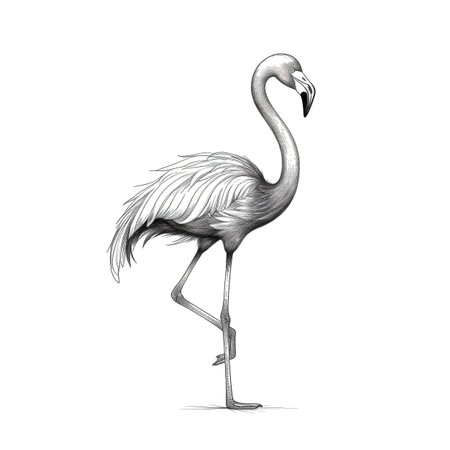 summer flamingo ai generated. icon tropical, cute bird, design animal summer flamingo illustrationの素材