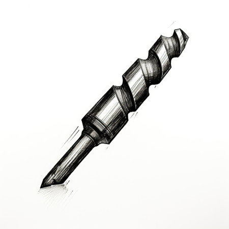 metal drill bit ai generated. wood power, tool cutting, auger hole metal drill bit illustrationの素材