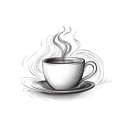 black coffee cup ai generated. espresso cafe, drink top, 3d mug black coffee cup illustrationの素材