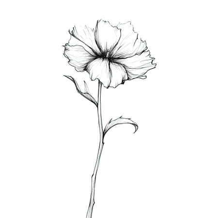 leaf flower ai generated. plant design, summer branch, garden watercolor leaf flower illustrationの素材